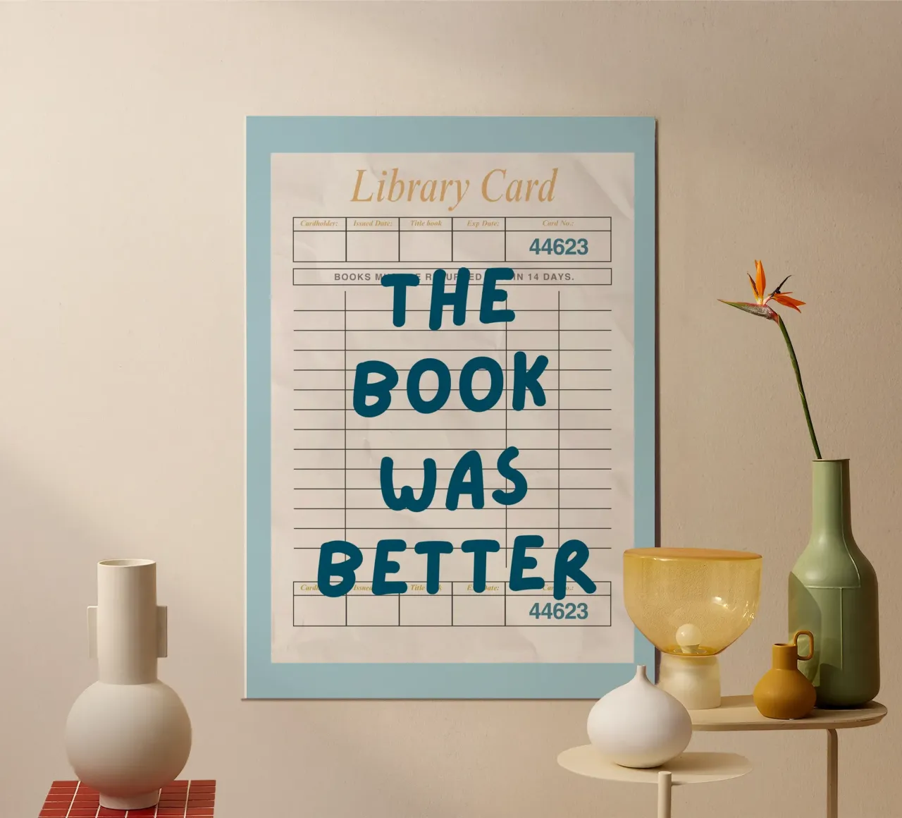 "Il libro era migliore" Poster d'epoca con tessera della biblioteca poster da vintagepod