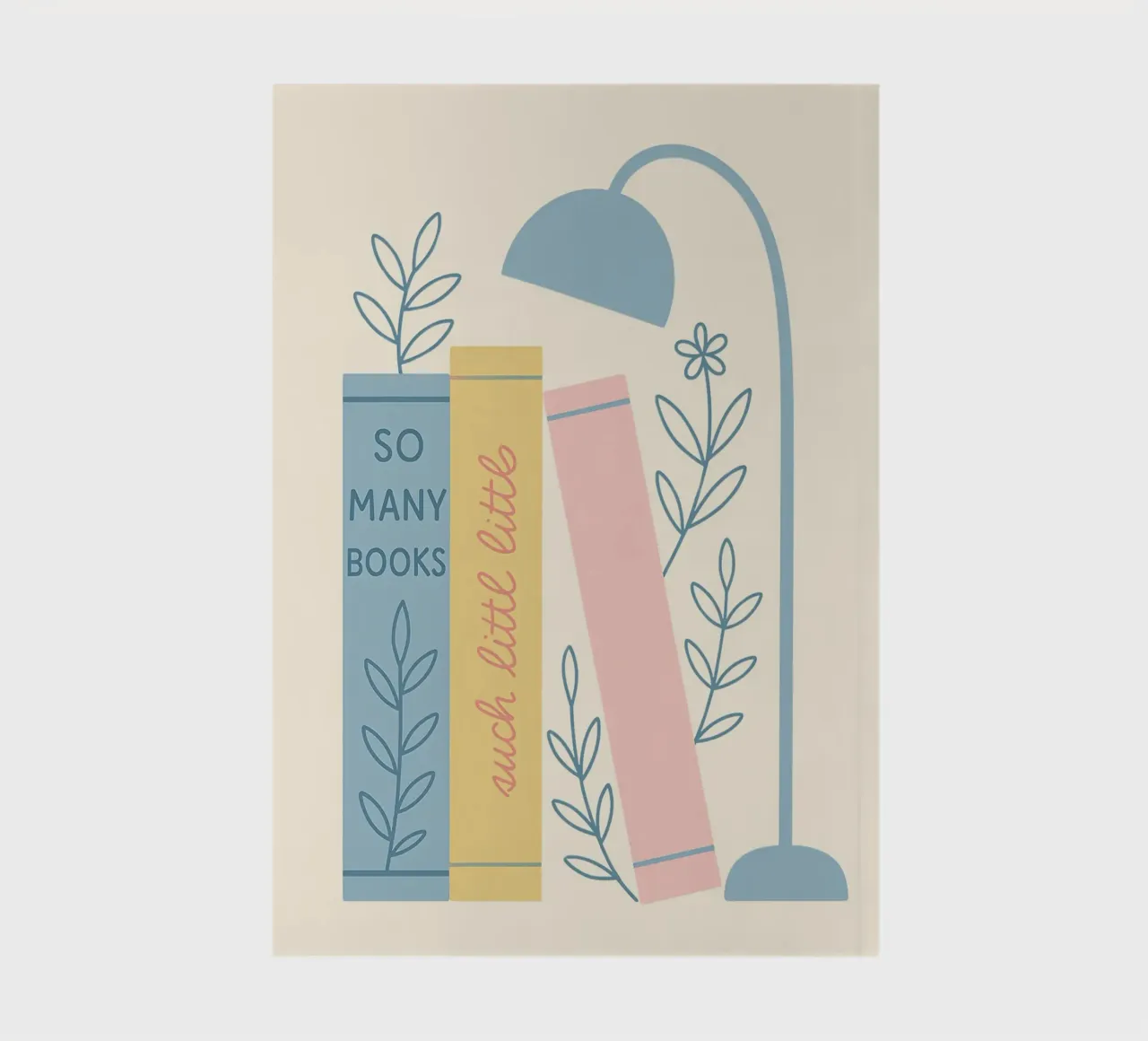 "So Many Books, Such Little Time" Cozy Reading Art notebook by vintagepod