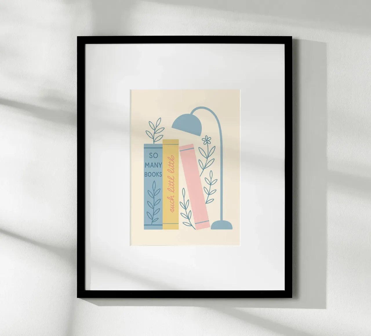"So Many Books, Such Little Time" Cozy Reading Art poster with plastic frame by vintagepod