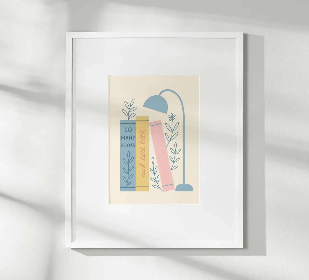 "So Many Books, Such Little Time" Cozy Reading Art poster with plastic frame by vintagepod