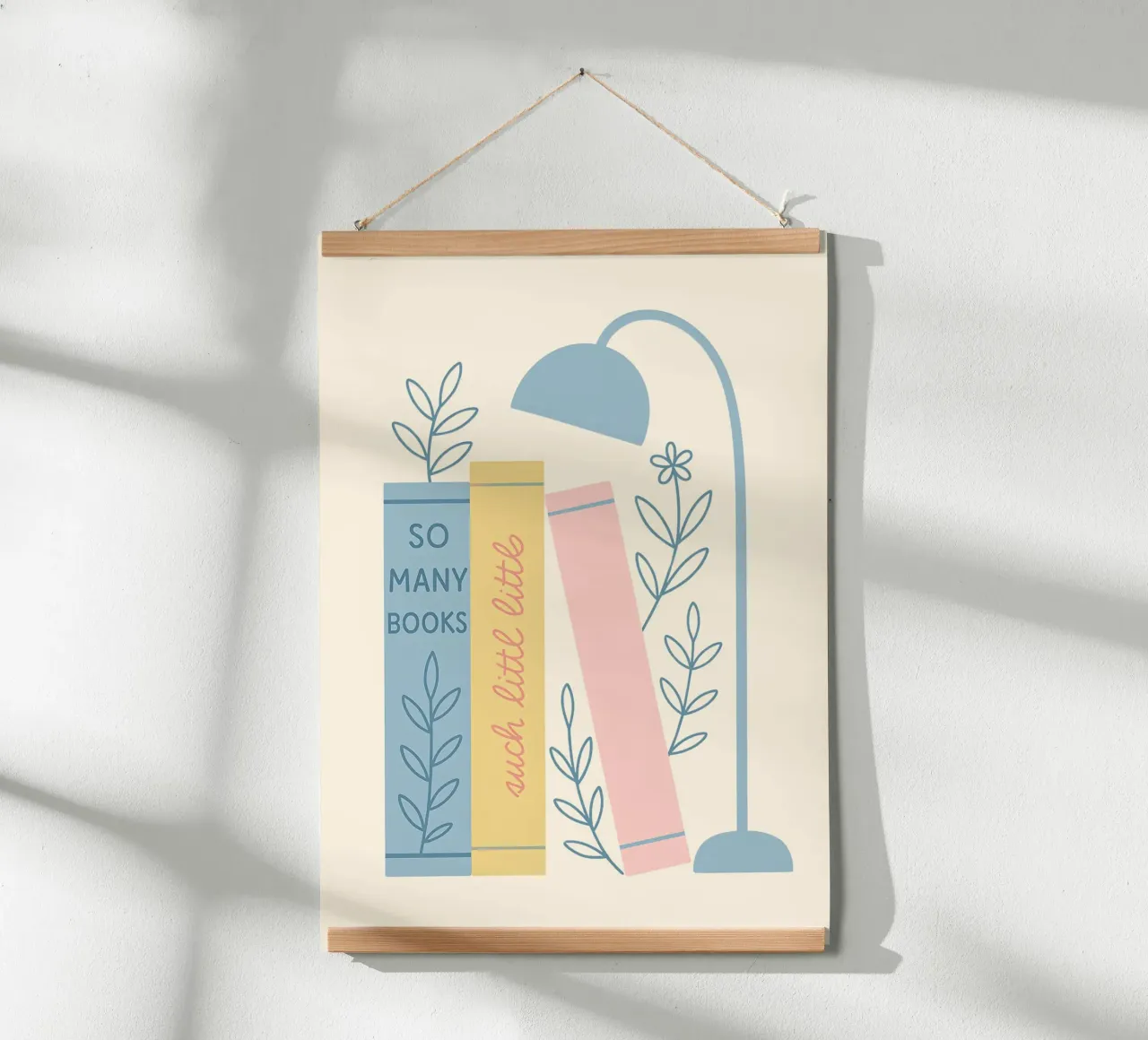 "So Many Books, Such Little Time" Cozy Reading Art poster with plastic frame by vintagepod