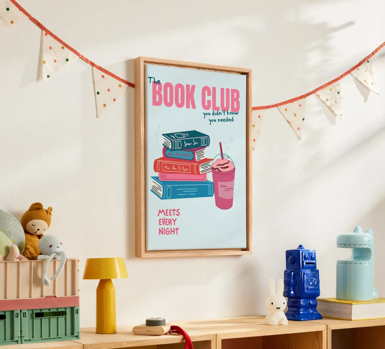 "Poster "Il club del libro di cui non sapevi di aver bisogno tela con Cornice a cassetta da vintagepod