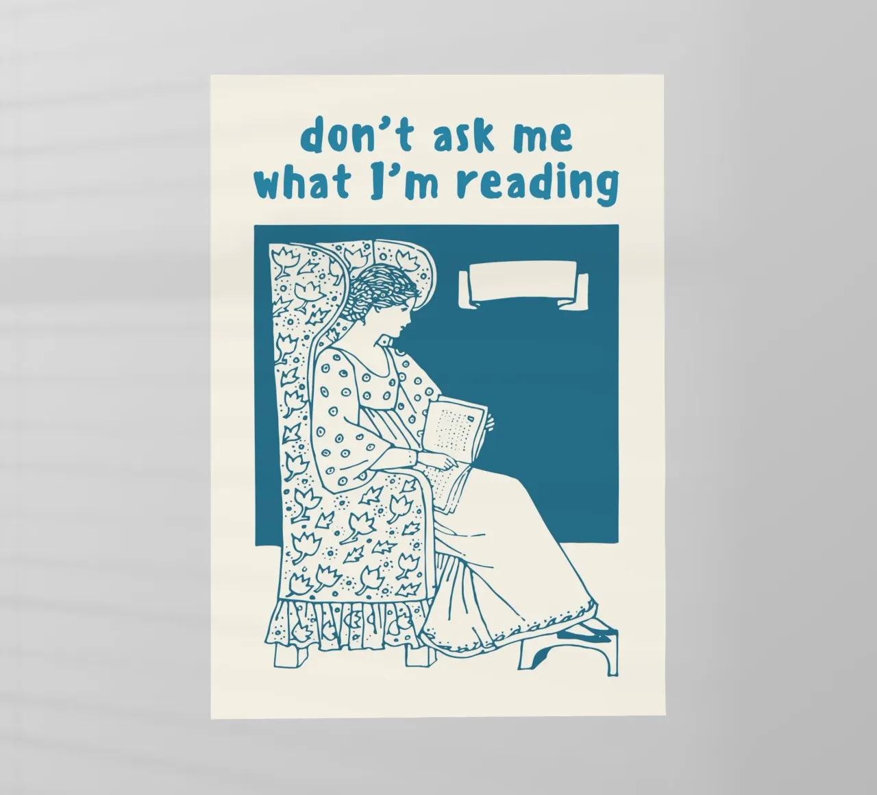 "Don't Ask Me What I'm Reading" Retro Reader Art backlit film by vintagepod