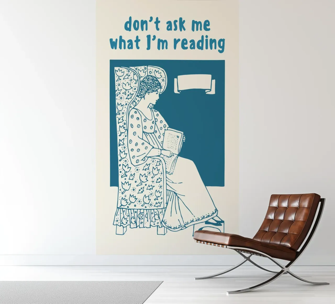 "No me preguntes qué leo" Arte retro para lectores papel para pared de vintagepod
