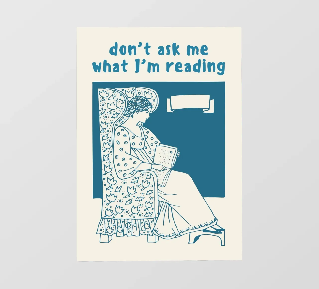 "No me preguntes qué leo" Arte retro para lectores papel para pared de vintagepod