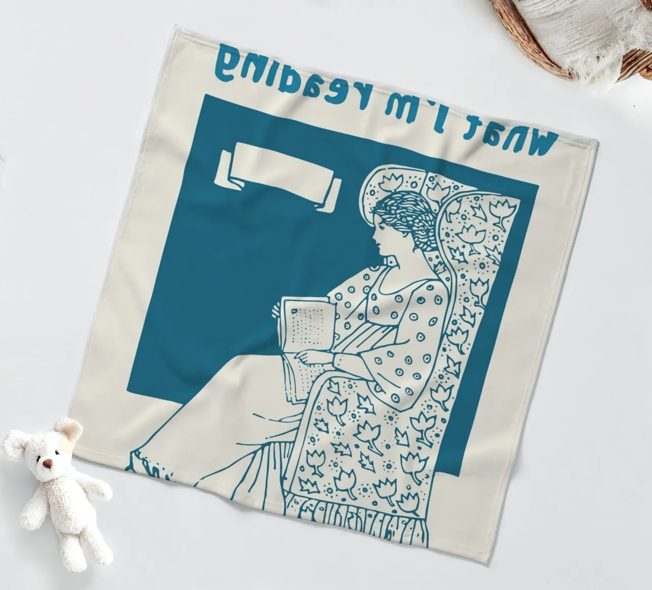 "Frag mich nicht, was ich lese" Retro-Lesekunst Fleecedecke von vintagepod