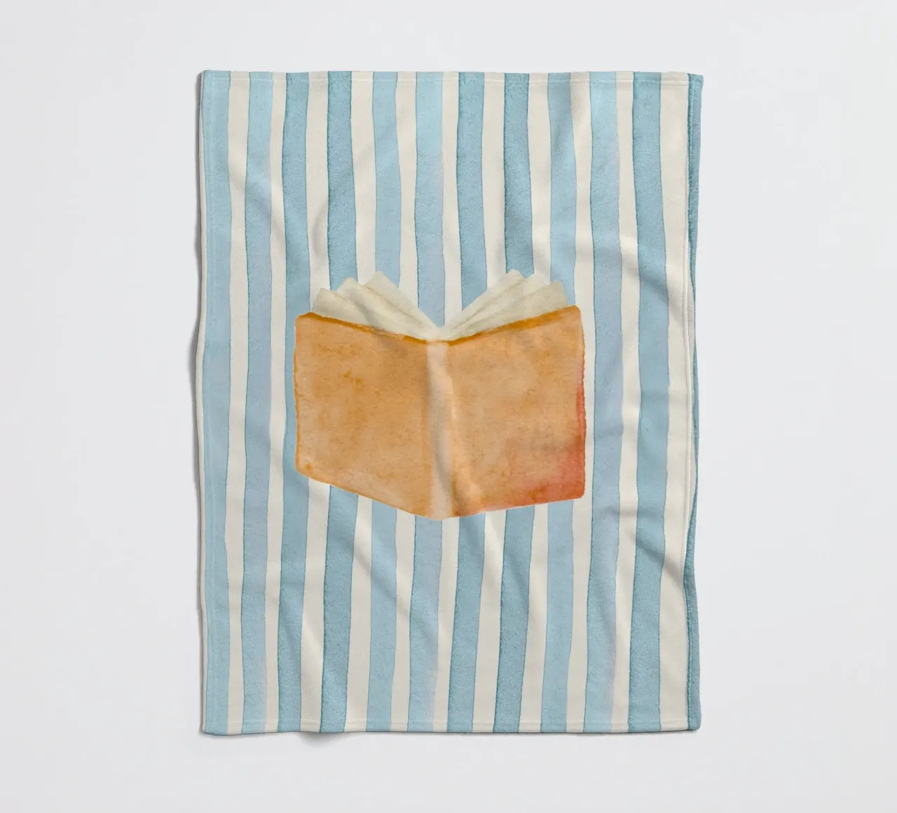 Libro aperto acquerello su sfondo a righe coperta in pile da vintagepod