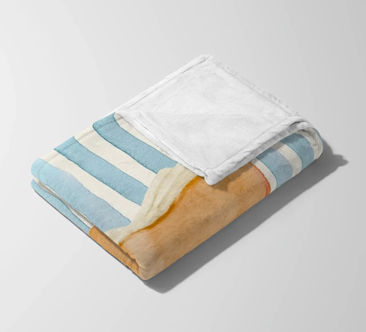 Libro aperto acquerello su sfondo a righe coperta in pile da vintagepod