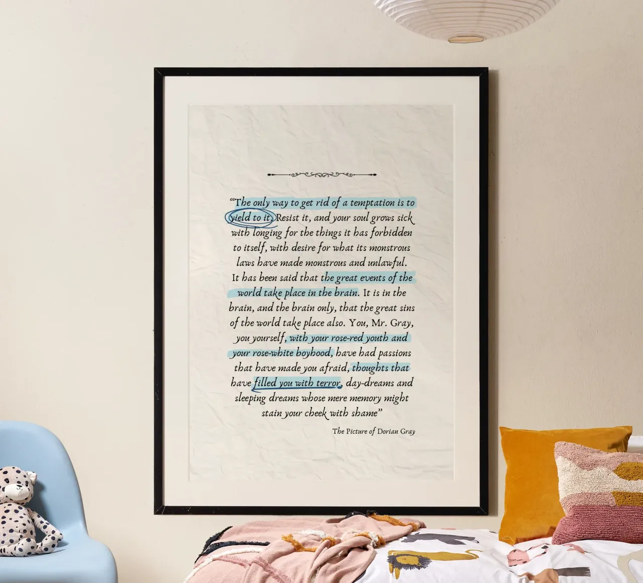 Poster con citazione della tentazione di Oscar Wilde "Dorian Gray poster da vintagepod