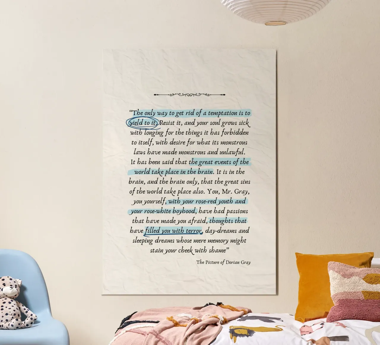 Poster con citazione della tentazione di Oscar Wilde "Dorian Gray poster da vintagepod