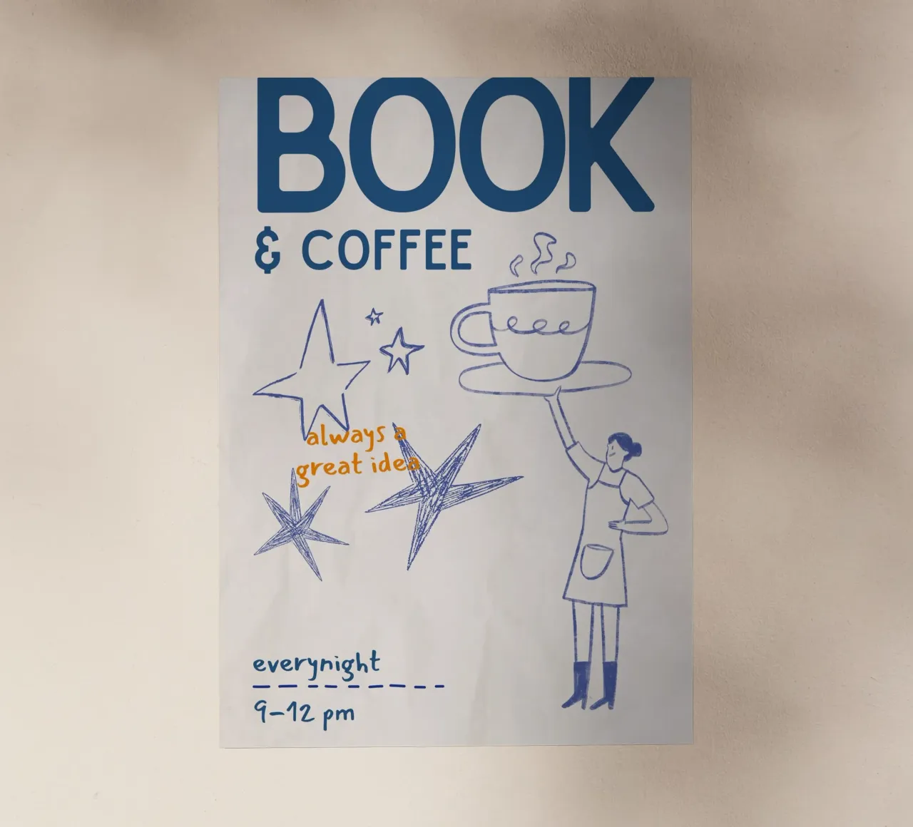 "Libro e caffè: Sempre un'ottima idea" Poster del rituale notturno pellicola backlit da vintagepod