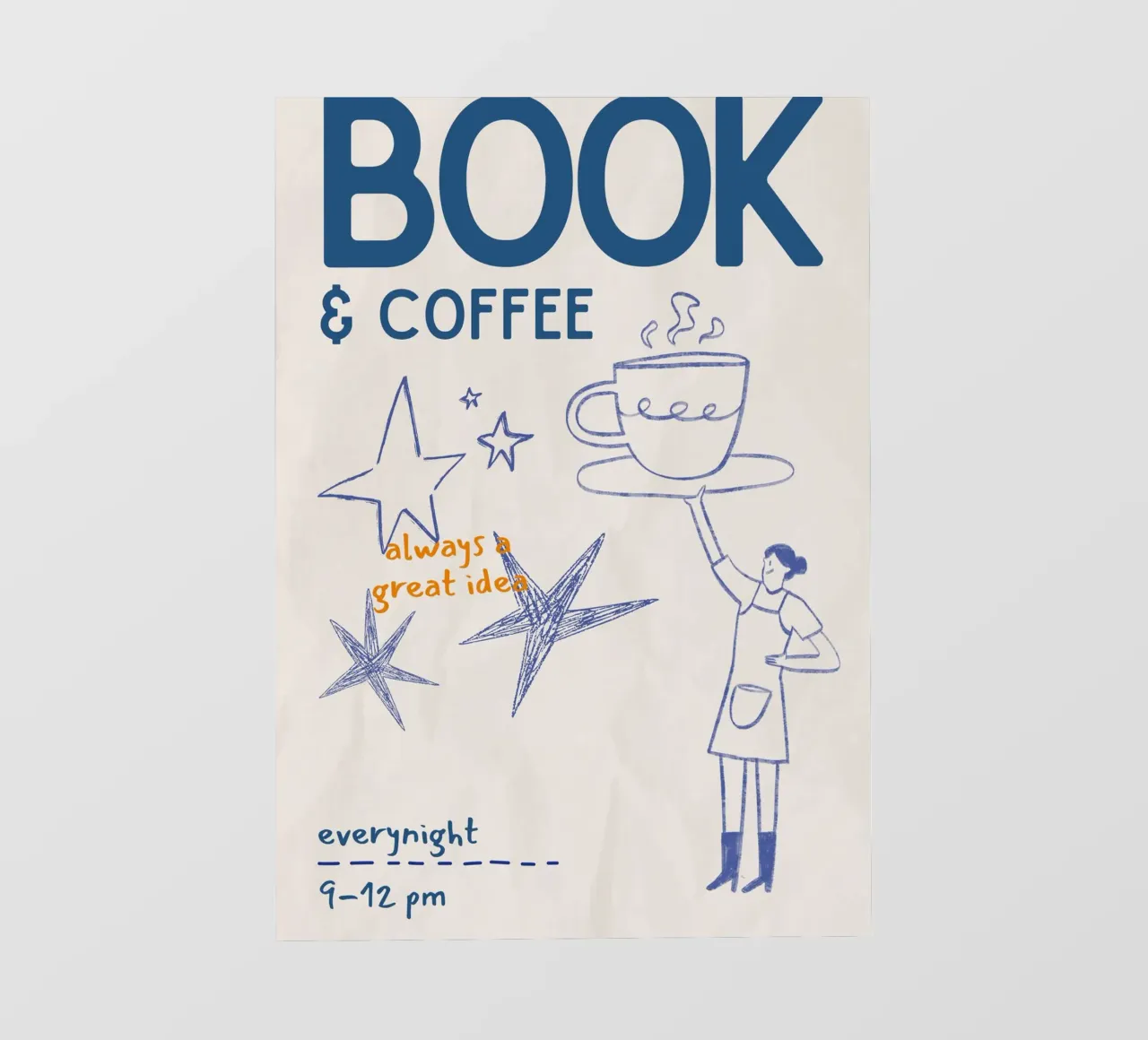 "Libro e caffè: Sempre un'ottima idea" Poster del rituale notturno pellicola backlit da vintagepod