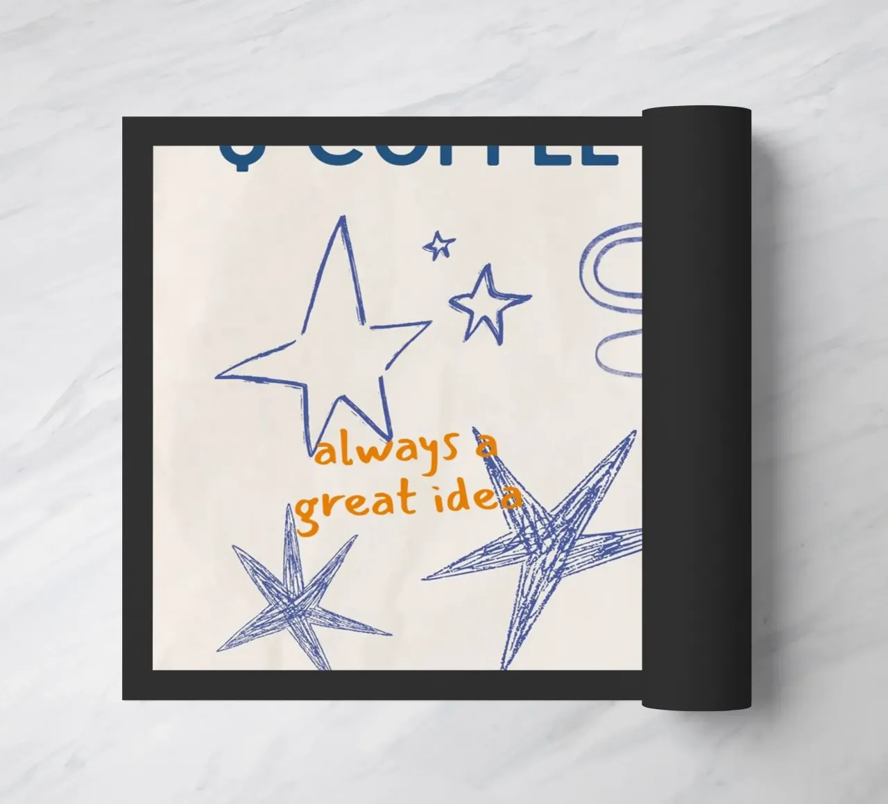 "Libro e caffè: Sempre un'ottima idea" Poster del rituale notturno zerbino da vintagepod