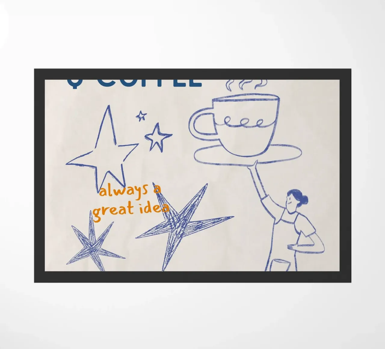 "Libro e caffè: Sempre un'ottima idea" Poster del rituale notturno zerbino da vintagepod