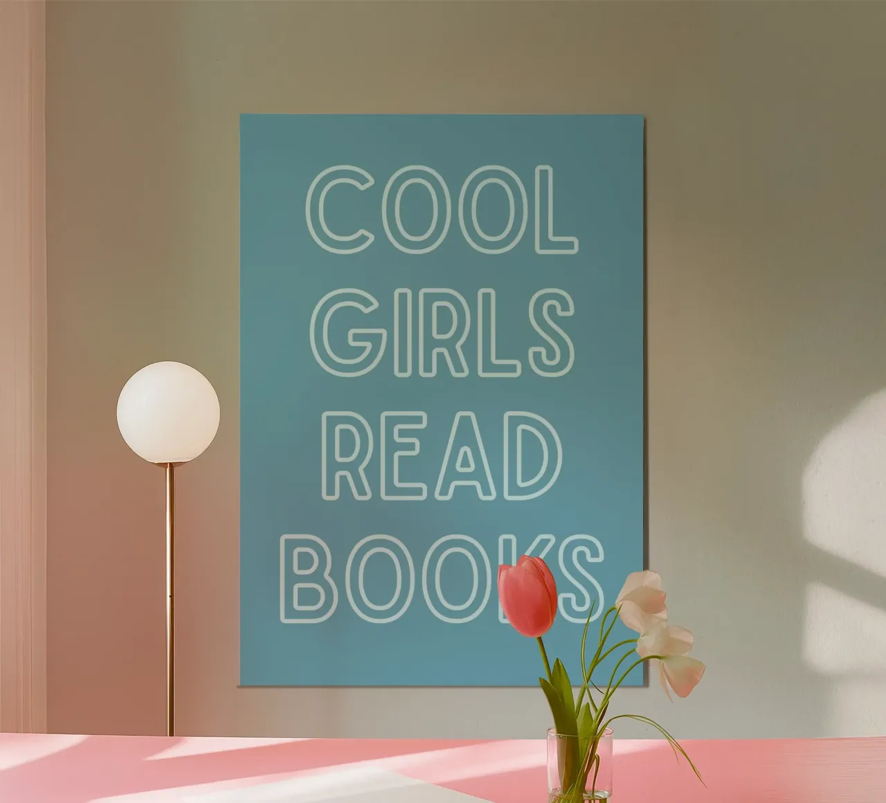 Poster blu empowering "Le ragazze forti leggono i libri" poster da vintagepod