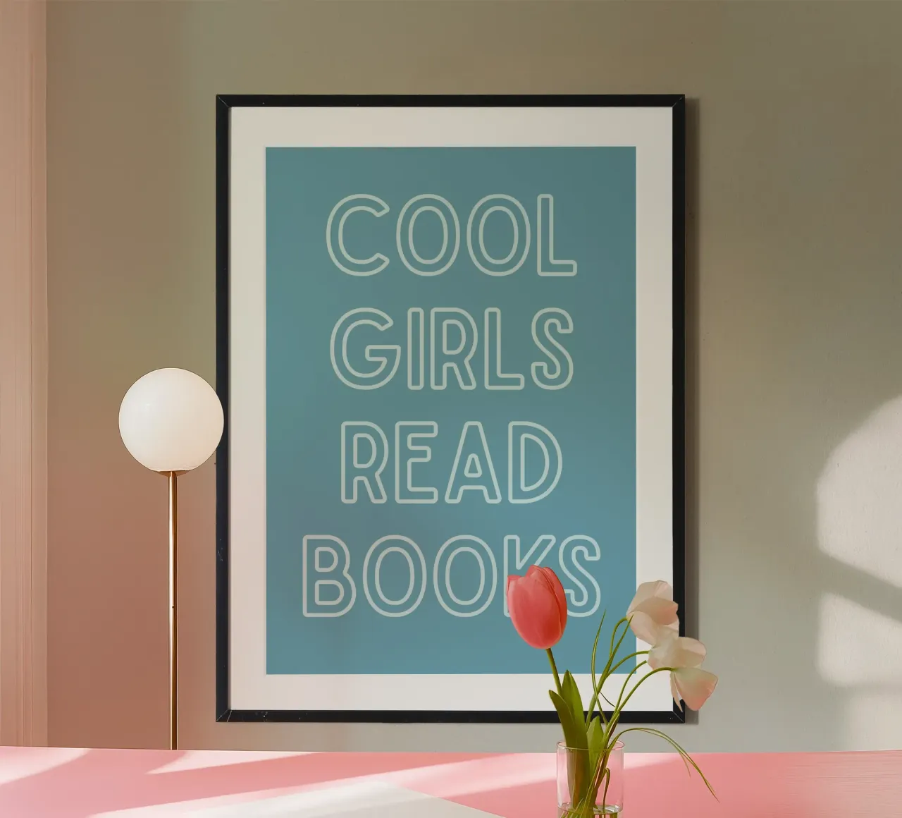 Poster blu empowering "Le ragazze forti leggono i libri" poster da vintagepod