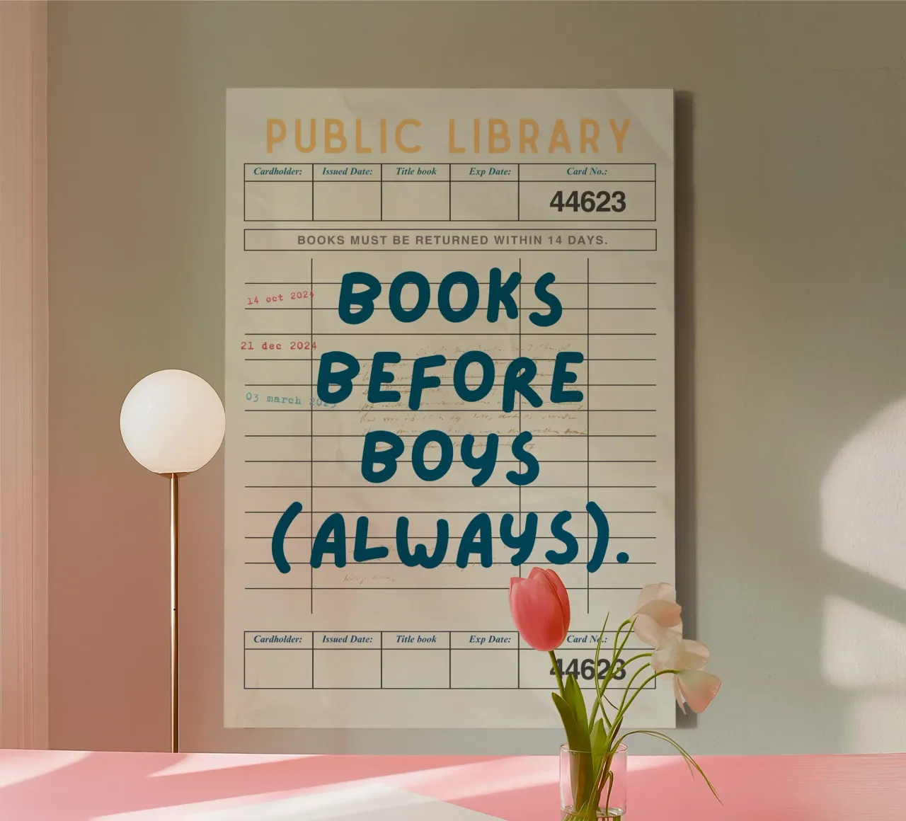 "Books Before Boys (Always)" Vintage Library Poster canvas by vintagepod