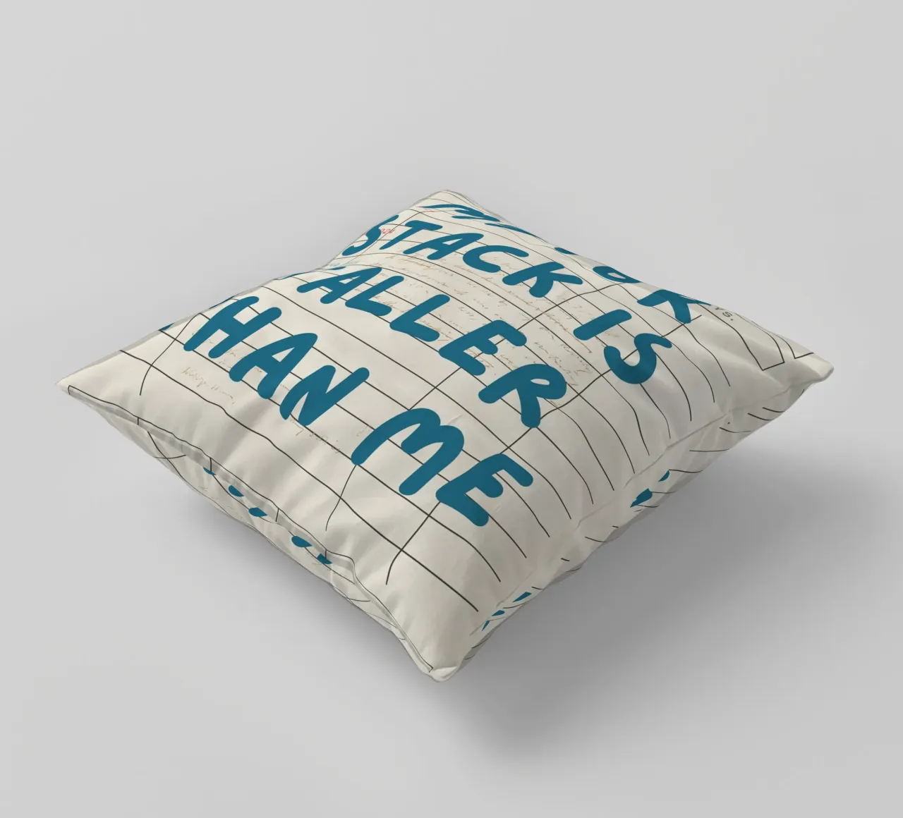 "My TBR Stack Is Taller Than Me" Library Card Poster decorative cushion by vintagepod