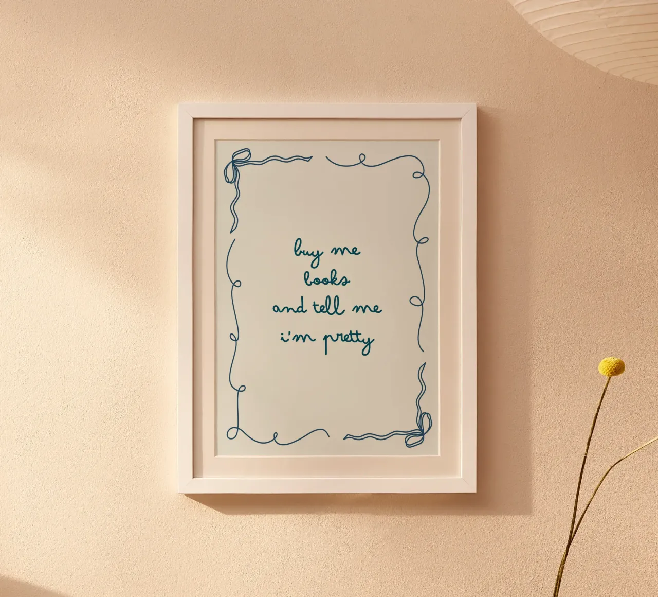 Arte con cornice a nastro "Comprami dei libri e dimmi che sono carina". poster da vintagepod