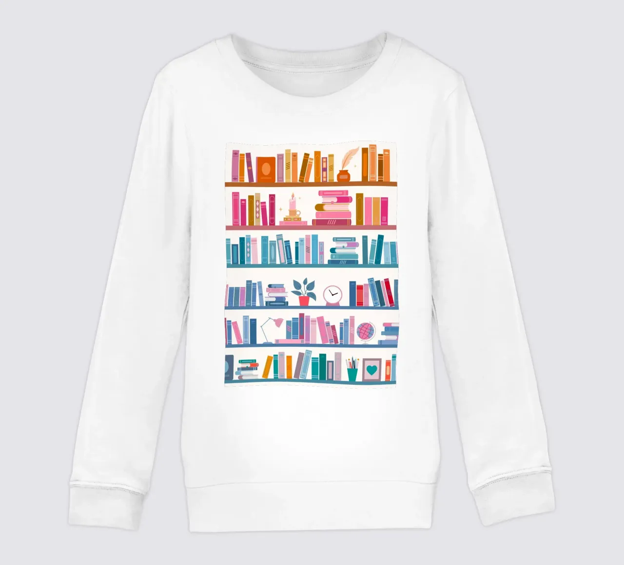 Librerie colorate - Poster estetico Biblioteca accogliente felpa bambino da vintagepod