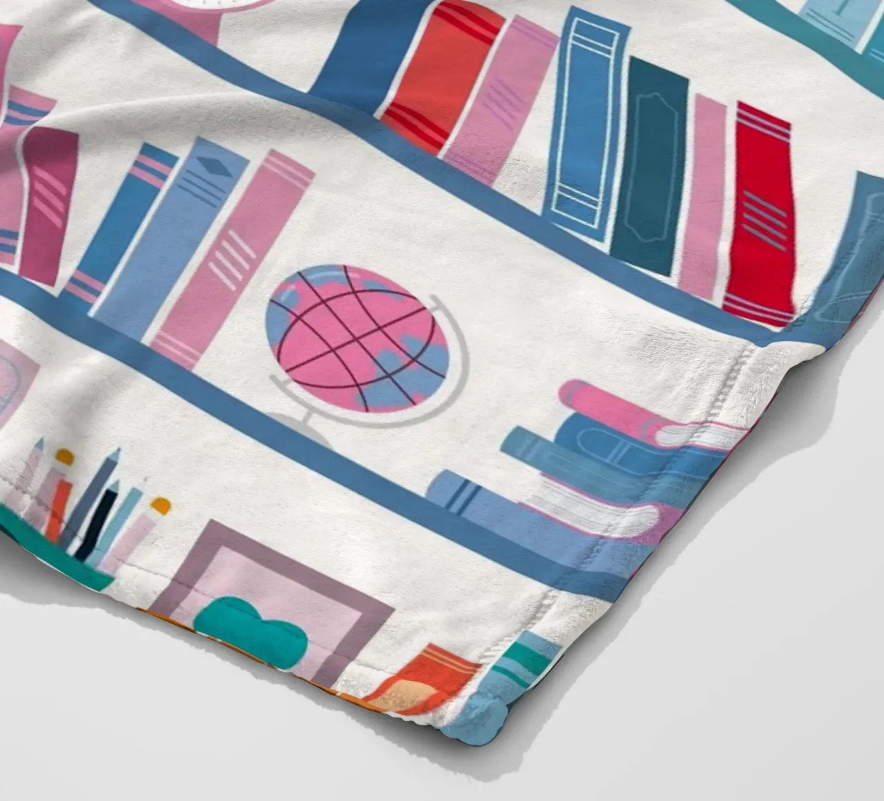 Librerie colorate - Poster estetico Biblioteca accogliente coperta in pile da vintagepod