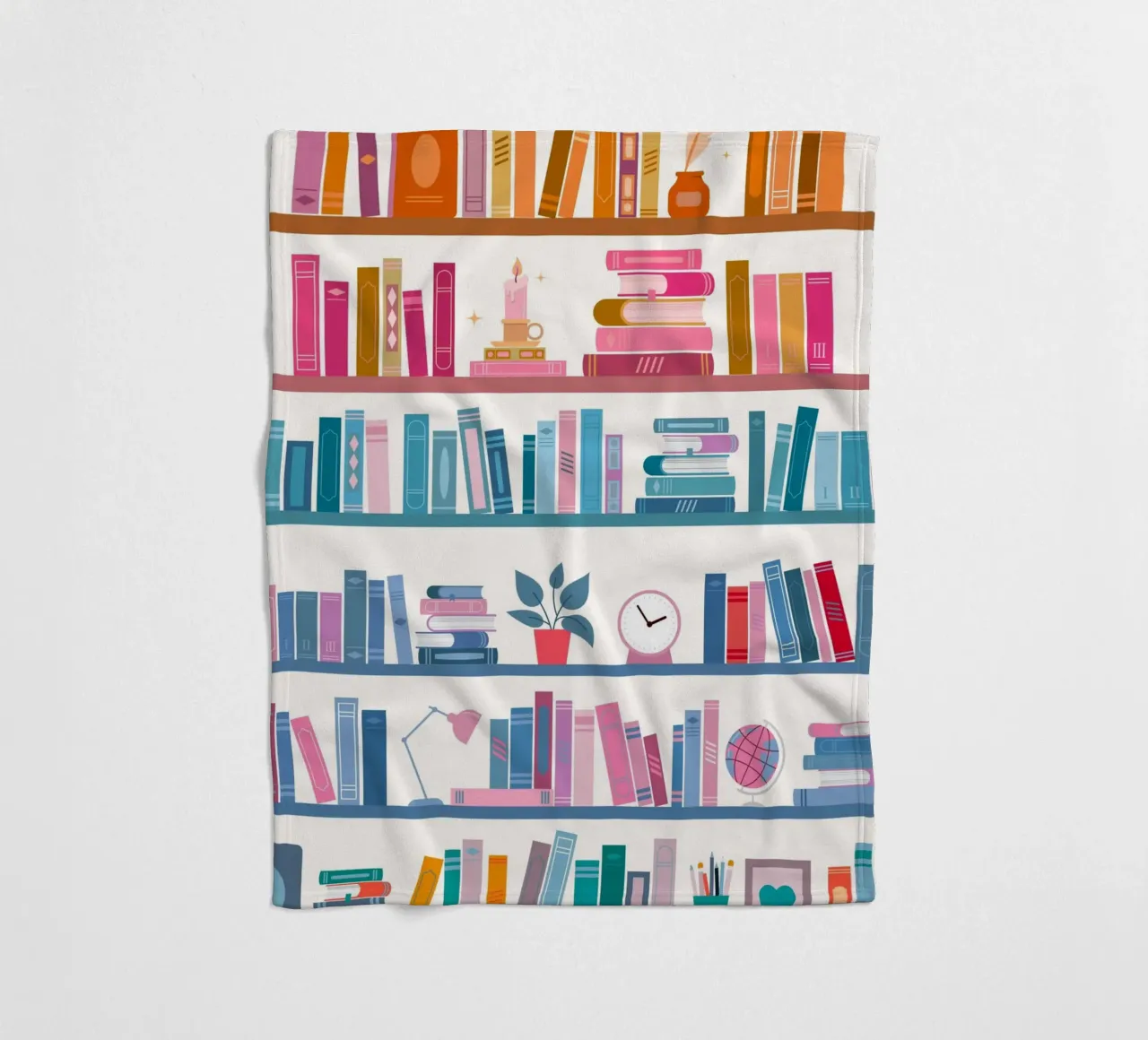 Librerie colorate - Poster estetico Biblioteca accogliente coperta in pile da vintagepod