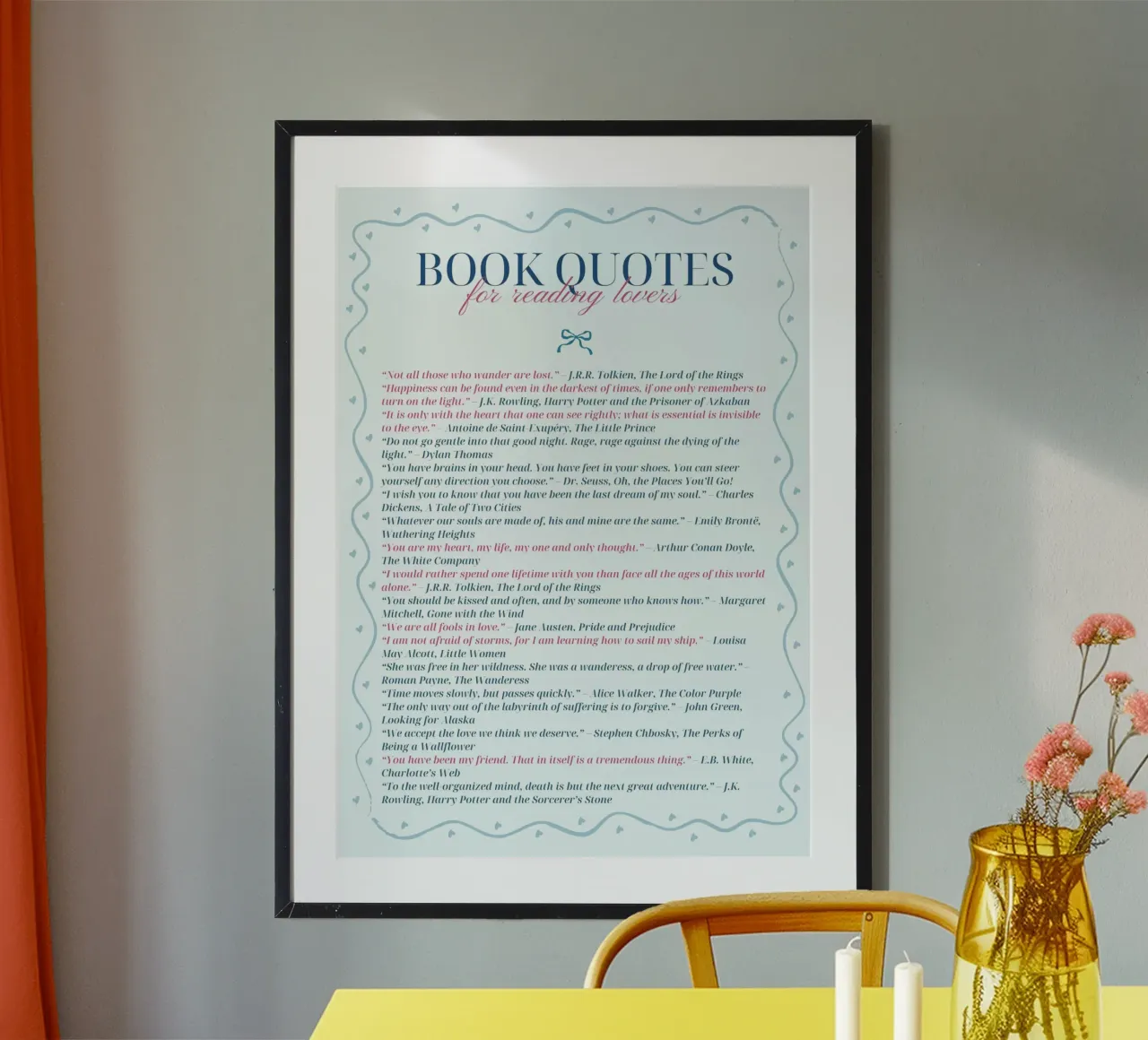 "Collection littéraire "Citations de livres pour les amoureux de la lecture poster de vintagepod