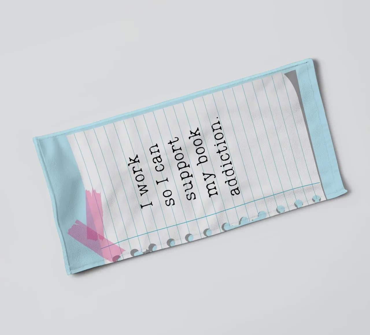 "Poster umoristico per lettori "Sostieni la mia dipendenza dal libro asciugamano da bagno da vintagepod