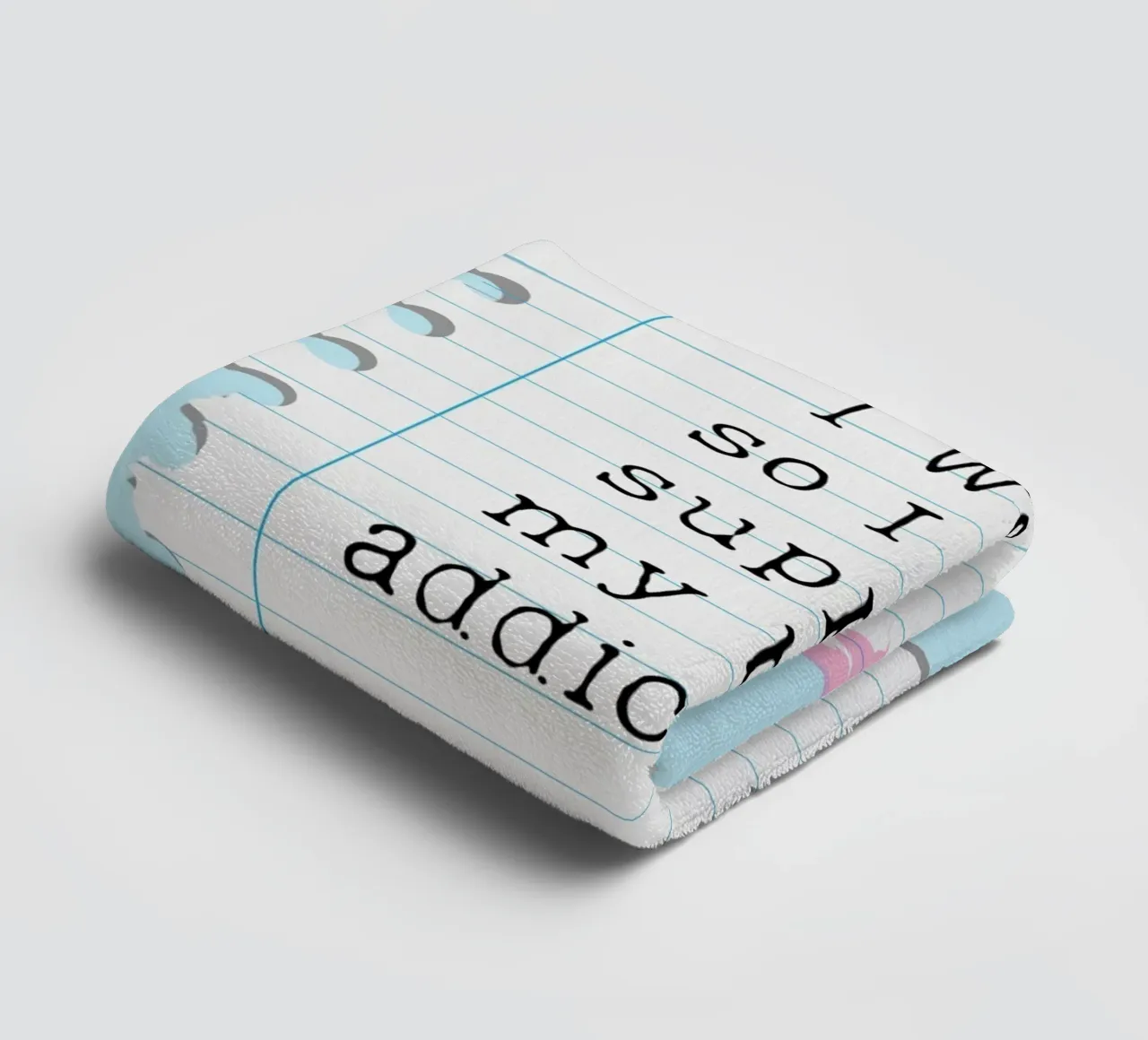 "Poster umoristico per lettori "Sostieni la mia dipendenza dal libro asciugamano da bagno da vintagepod