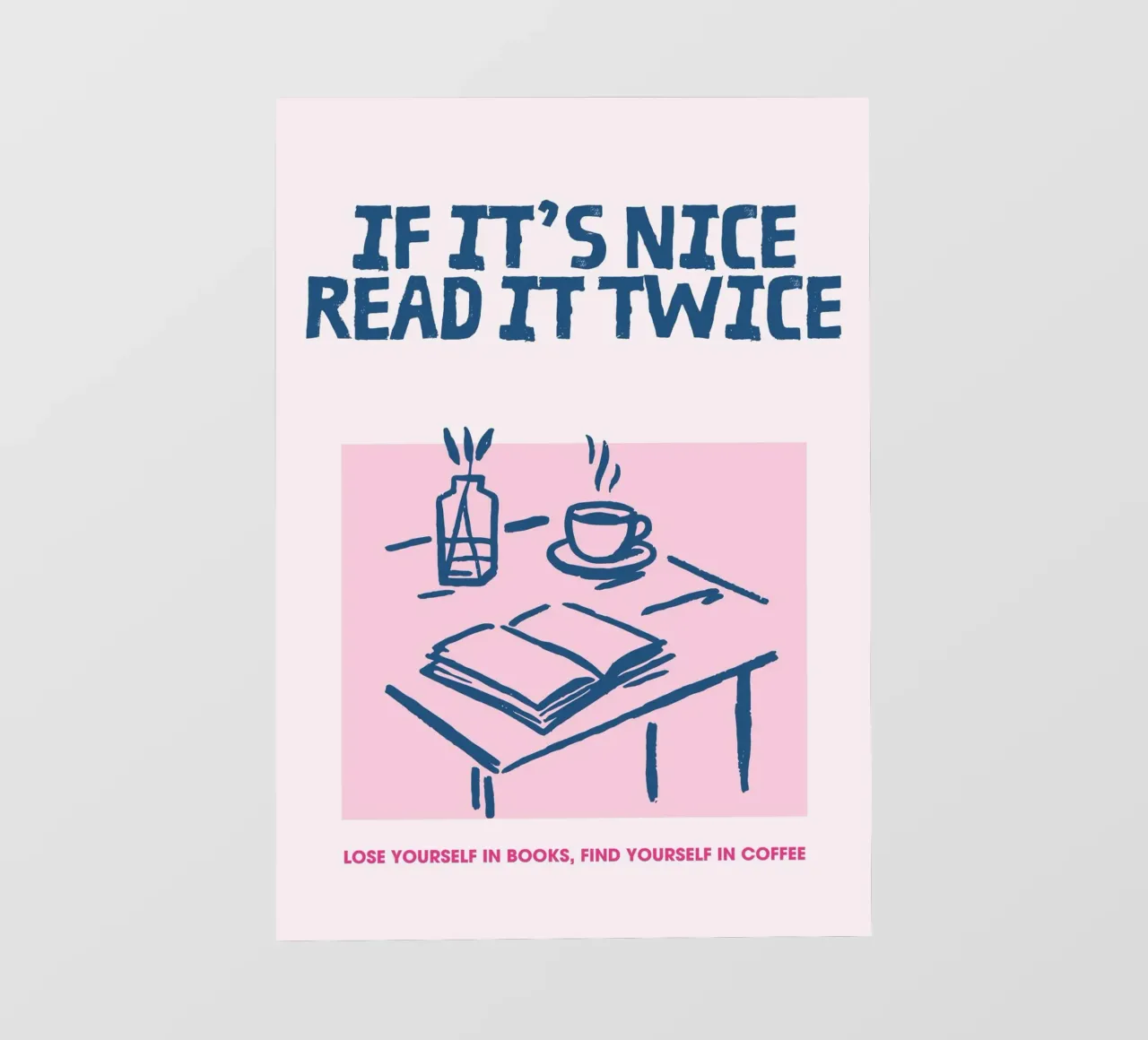 "Poster di lettura accogliente "Se è bello leggilo due volte telo in pvc da vintagepod