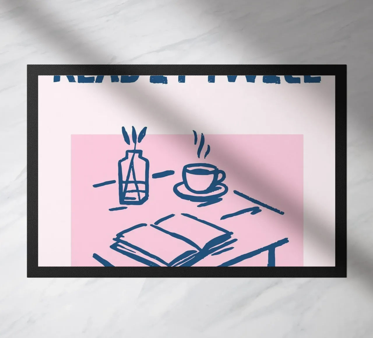 "Poster di lettura accogliente "Se è bello leggilo due volte zerbino da vintagepod