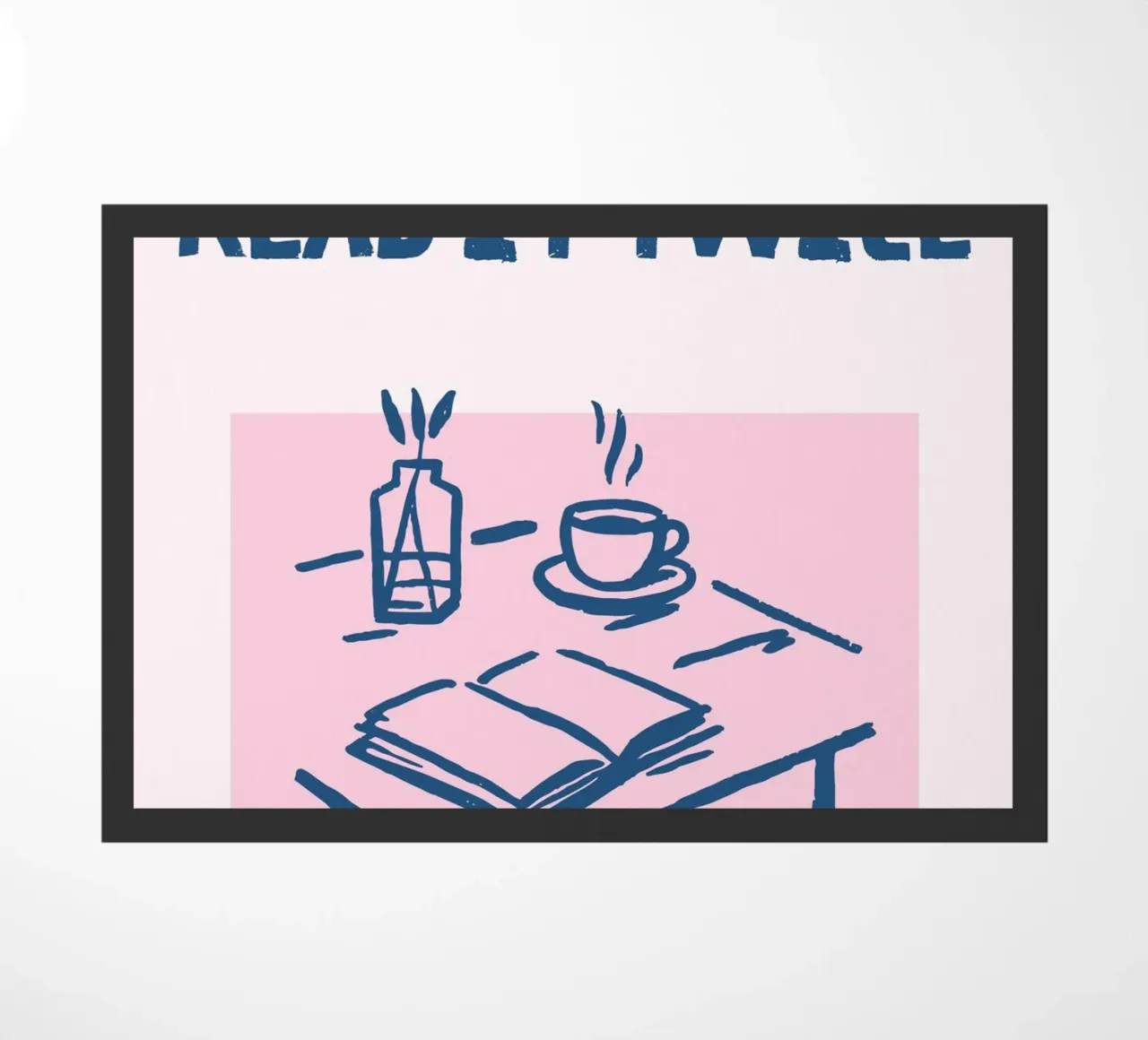 "Poster di lettura accogliente "Se è bello leggilo due volte zerbino da vintagepod