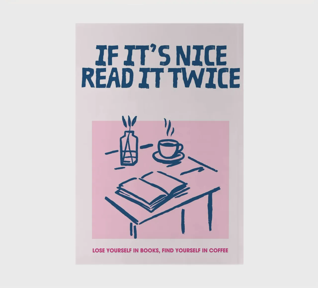 "If It's Nice Read It Twice" Cozy Reading Poster notebook by vintagepod