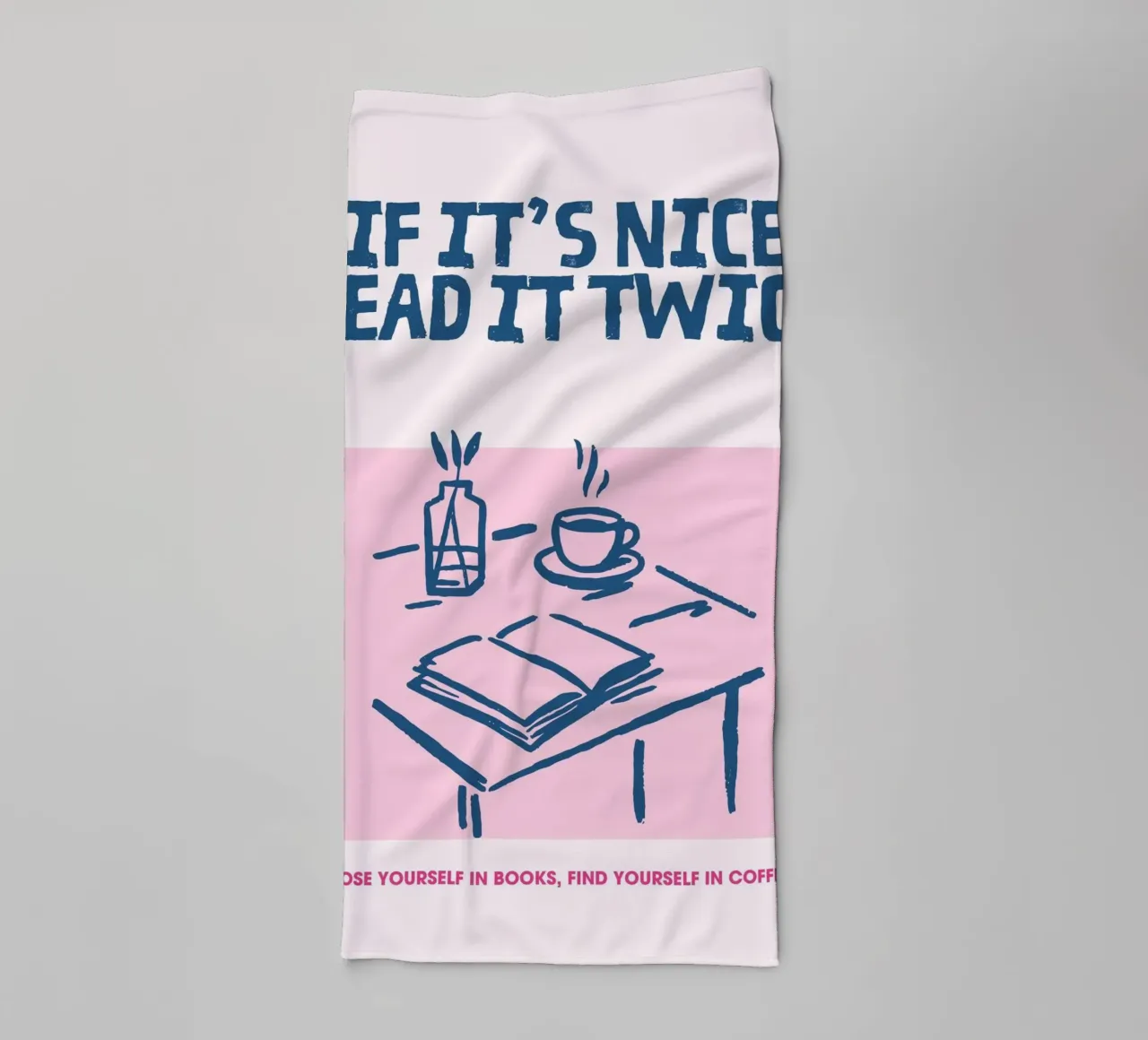 "If It's Nice Read It Twice" Cozy Reading Poster towel by vintagepod