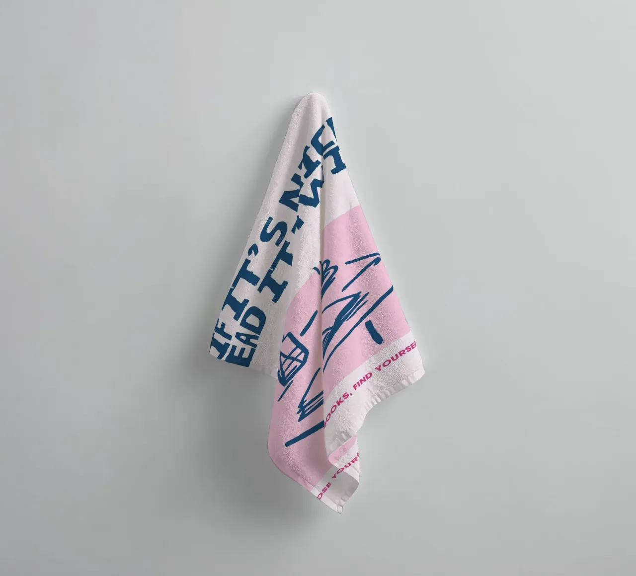 "If It's Nice Read It Twice" Cozy Reading Poster towel by vintagepod