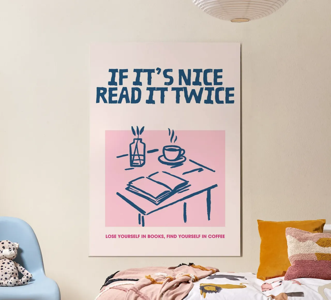 "If It's Nice Read It Twice" Cozy Reading Poster poster by vintagepod