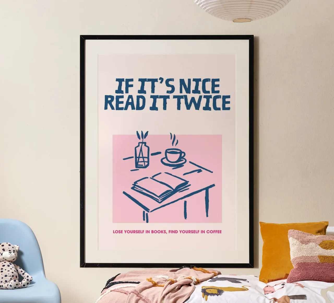 "If It's Nice Read It Twice" Cozy Reading Poster poster by vintagepod