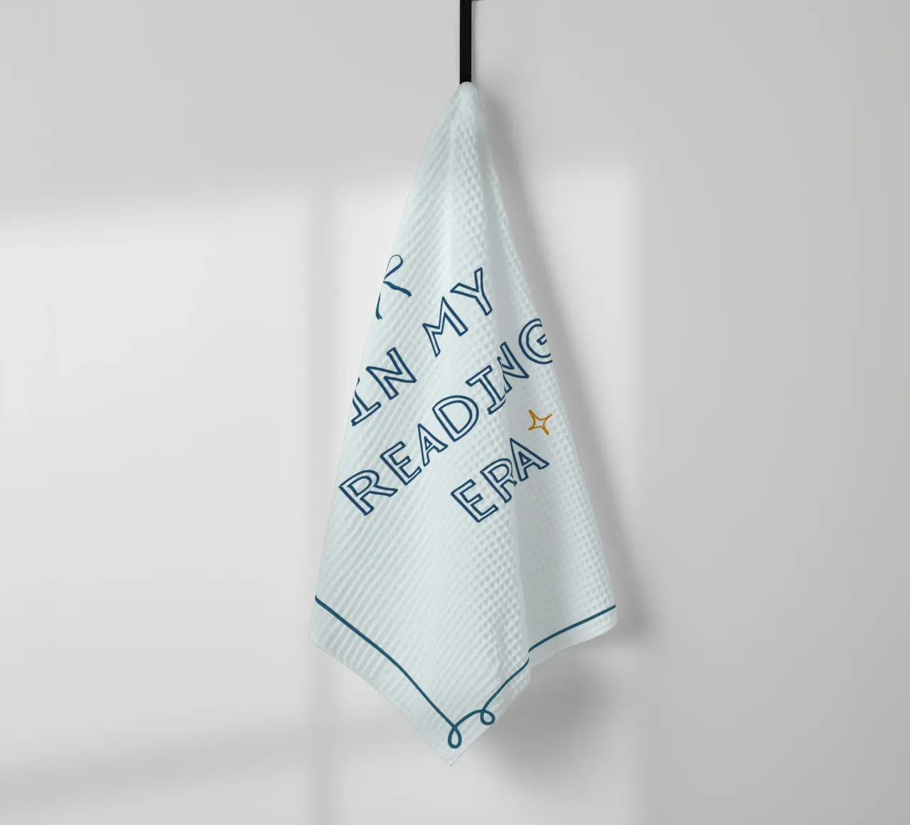 "Dans mon époque de lecture" Affiche à nœud bleu tendance torchon de vintagepod
