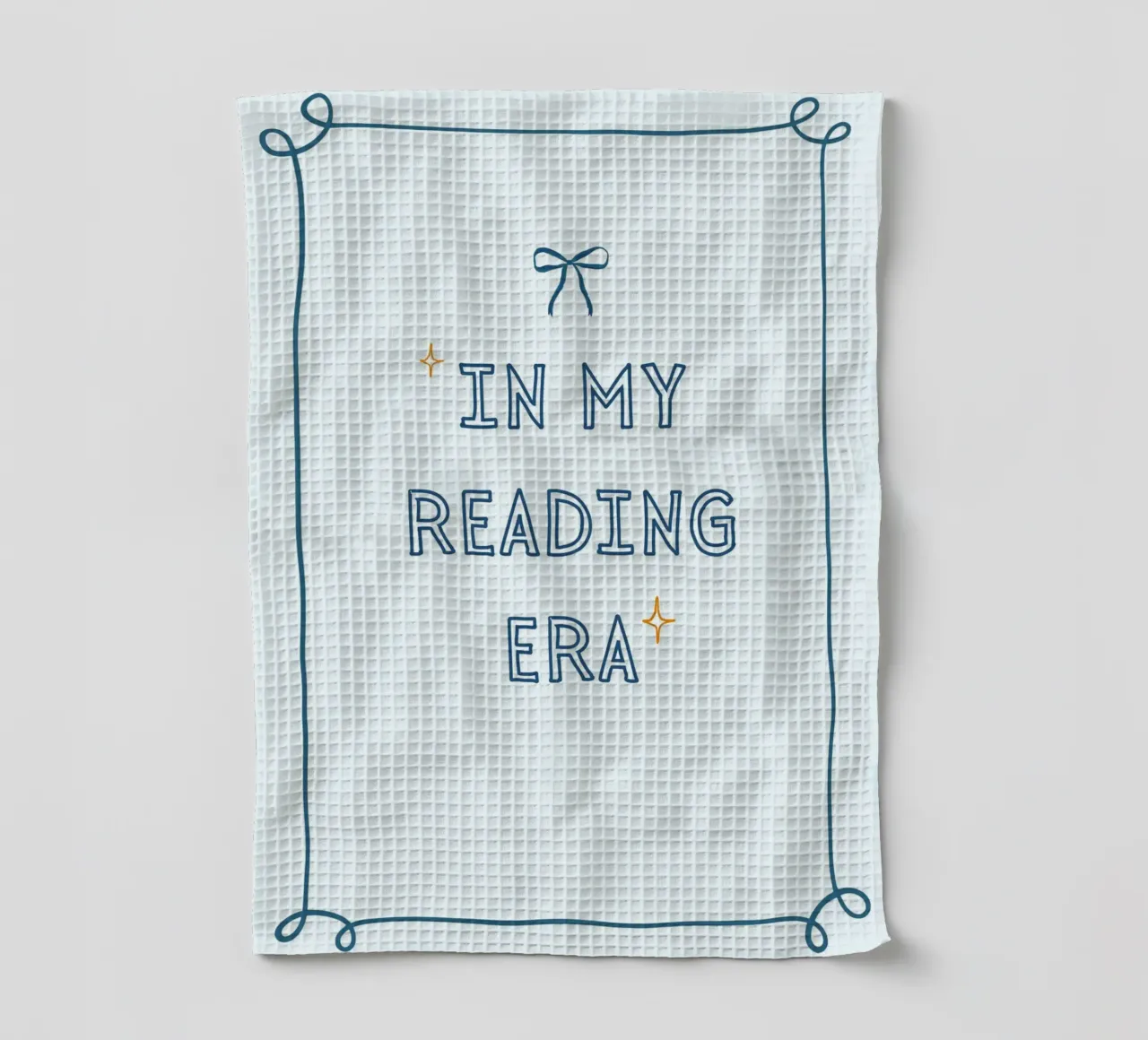 "Dans mon époque de lecture" Affiche à nœud bleu tendance torchon de vintagepod