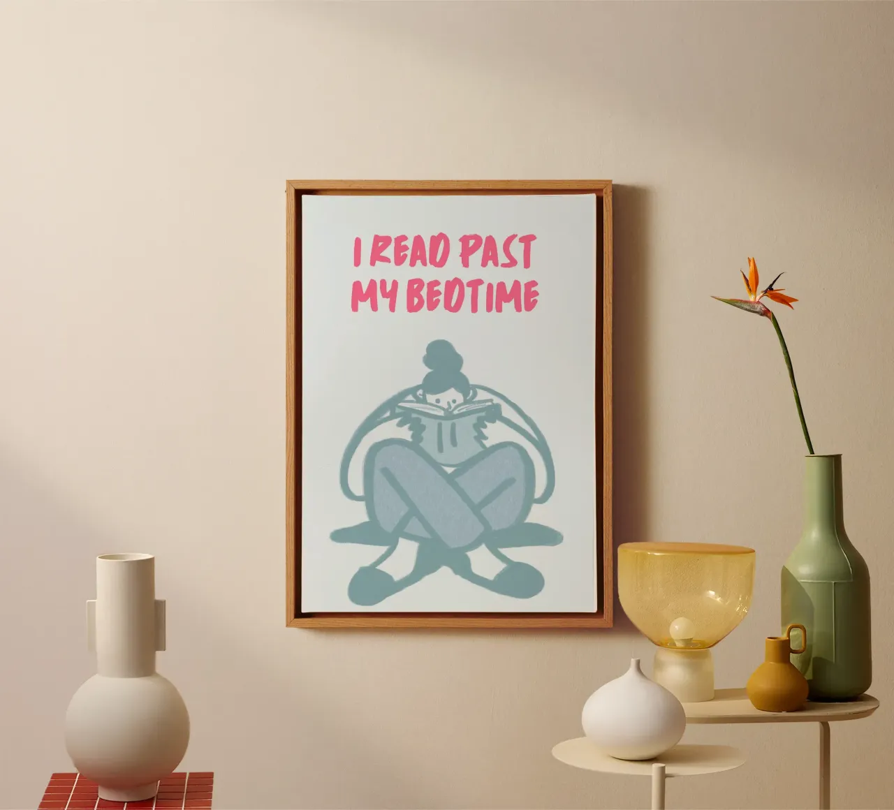 Art de la lecture de la chouette de nuit "J'ai lu après l'heure du coucher". toile avec Caisse américaine de vintagepod