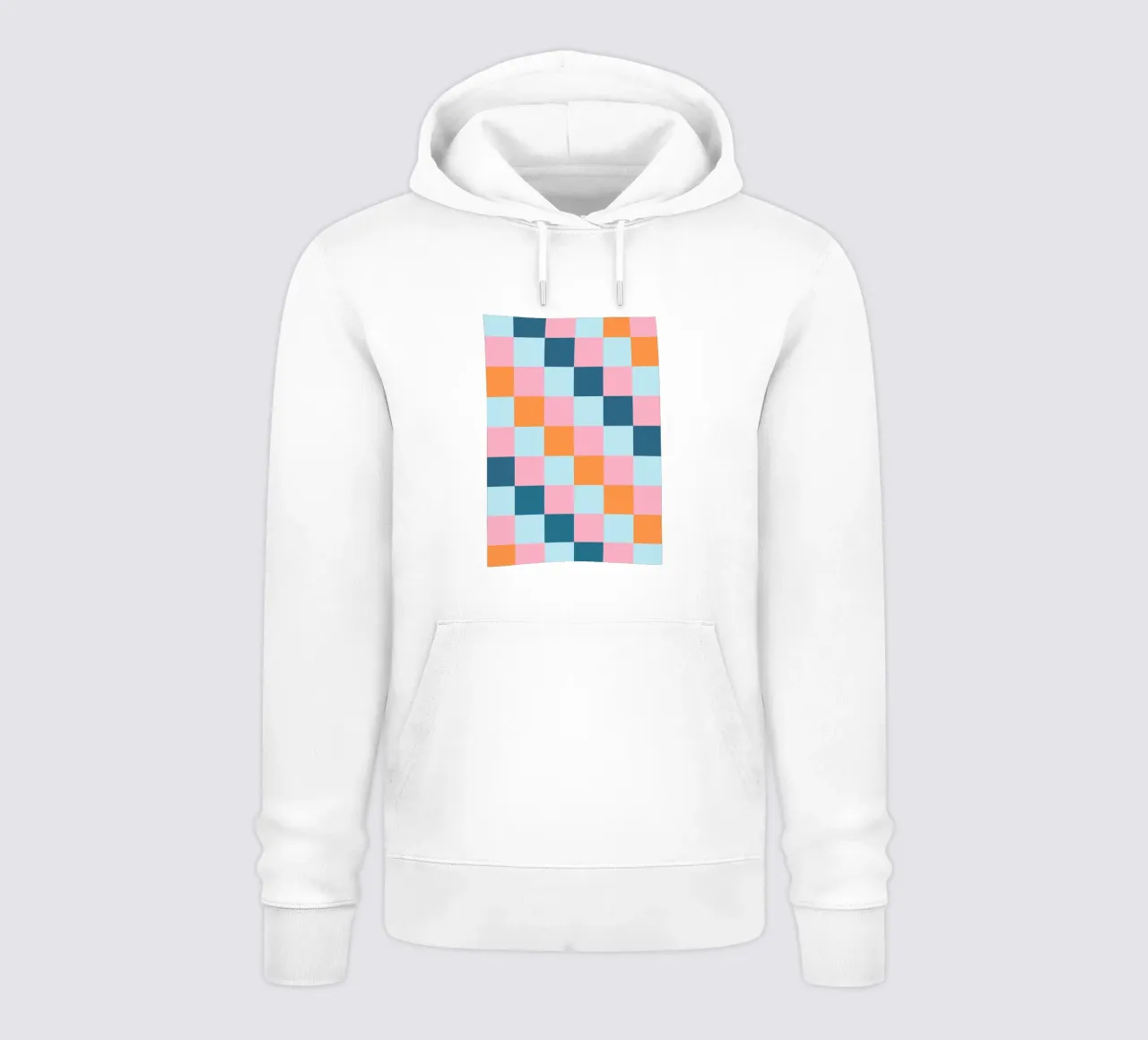 Geometric Color Block - Pastel & Teal Checkerboard hoodie by vintagepod
