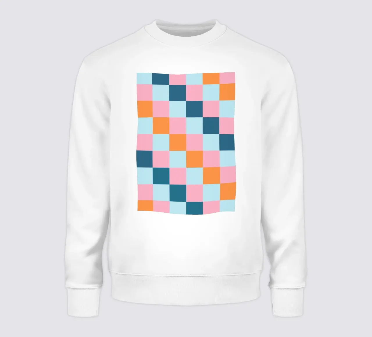 Geometric Color Block - Pastel & Teal Checkerboard sweatshirt by vintagepod