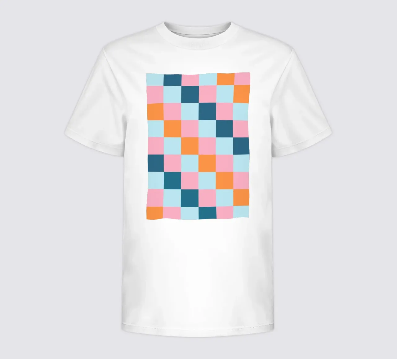Geometric Color Block - Pastel & Teal Checkerboard kids t-shirt by vintagepod