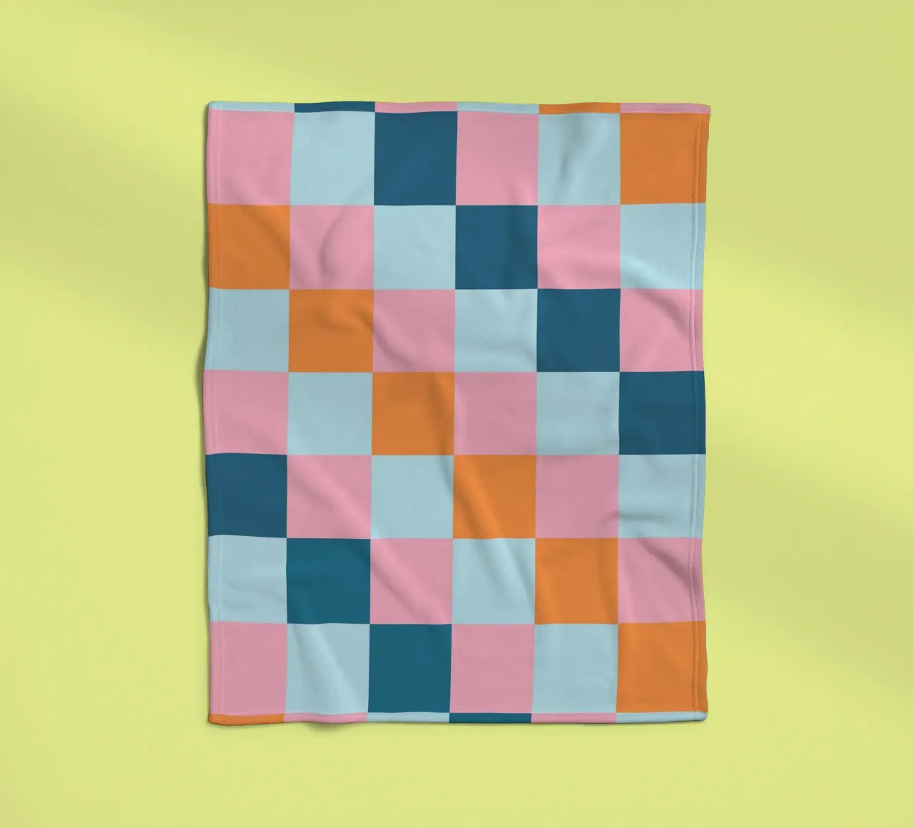 Geometric Color Block - Pastel & Teal Checkerboard fleece blanket by vintagepod