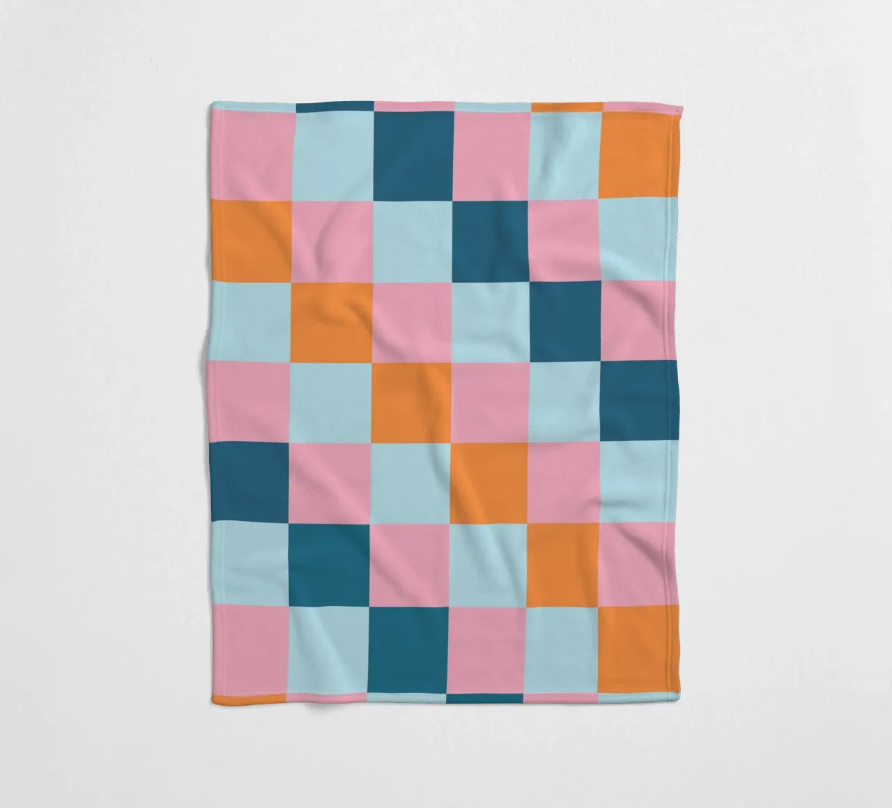 Geometric Color Block - Pastel & Teal Checkerboard fleece blanket by vintagepod