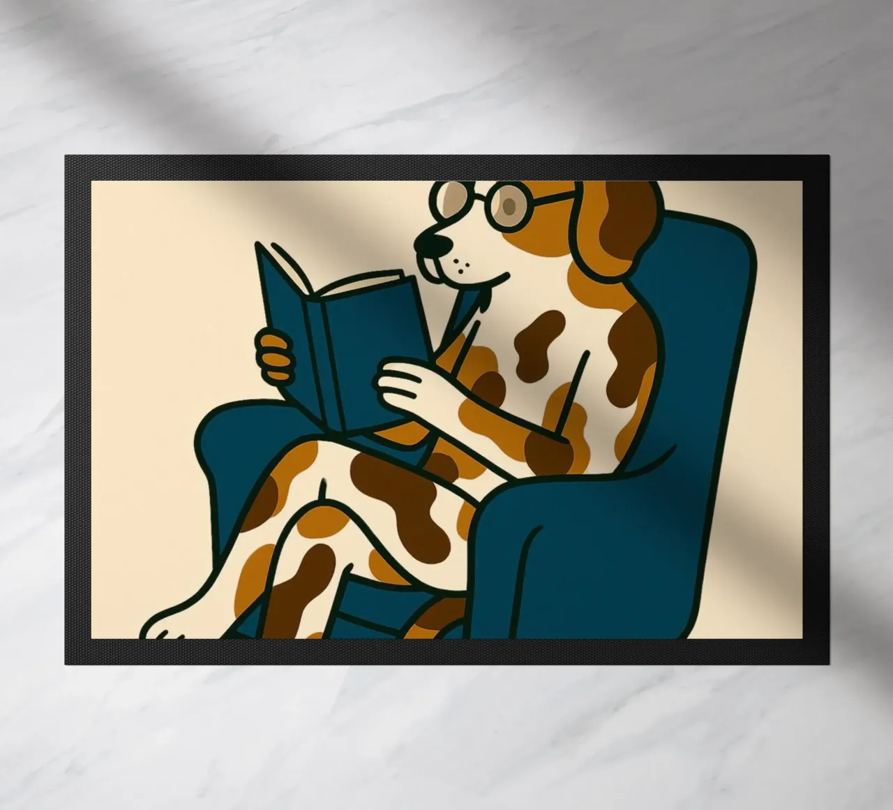 "Juste un chapitre de plus" Lecture de l'art canin paillasson de vintagepod