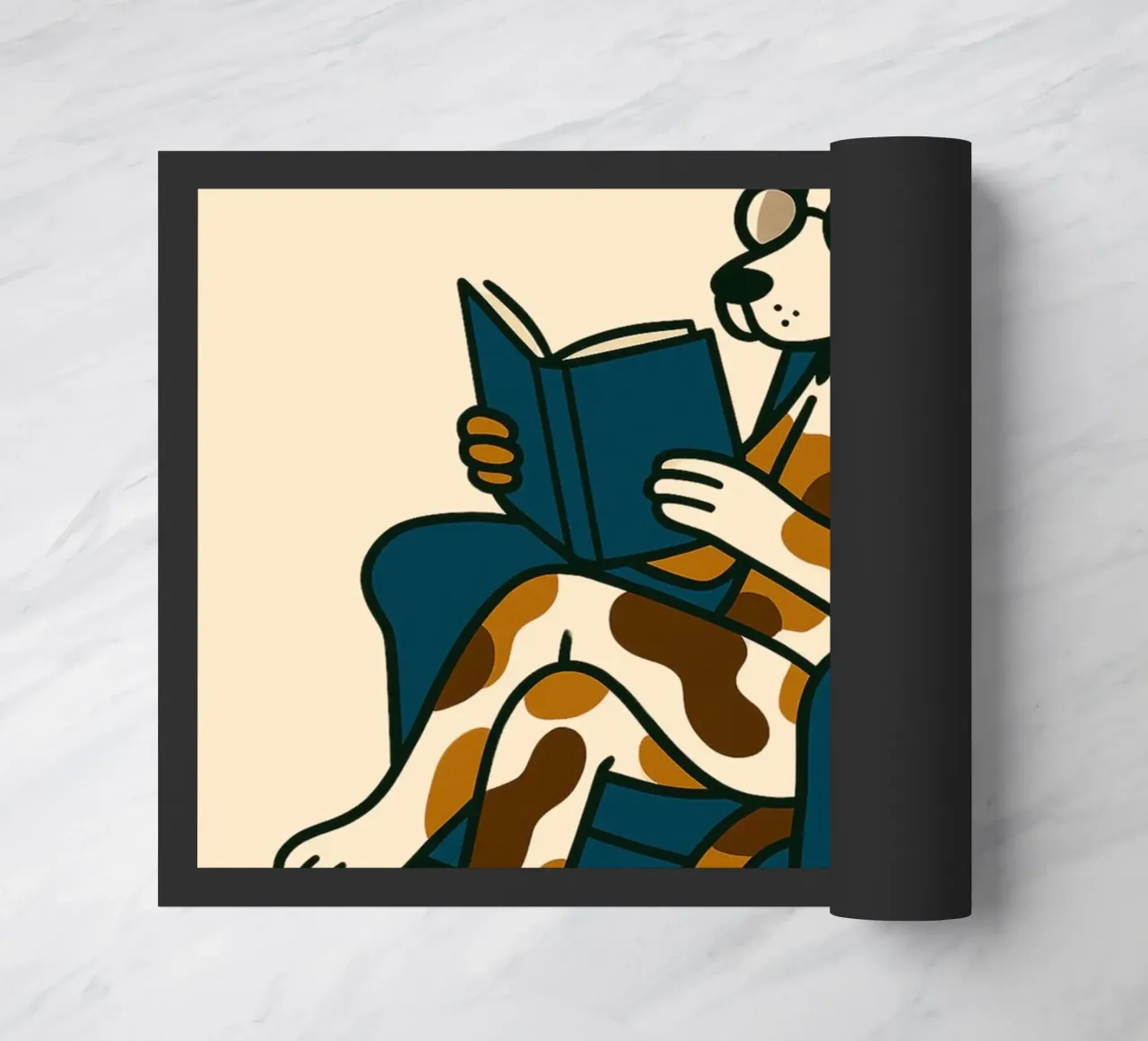 "Juste un chapitre de plus" Lecture de l'art canin paillasson de vintagepod