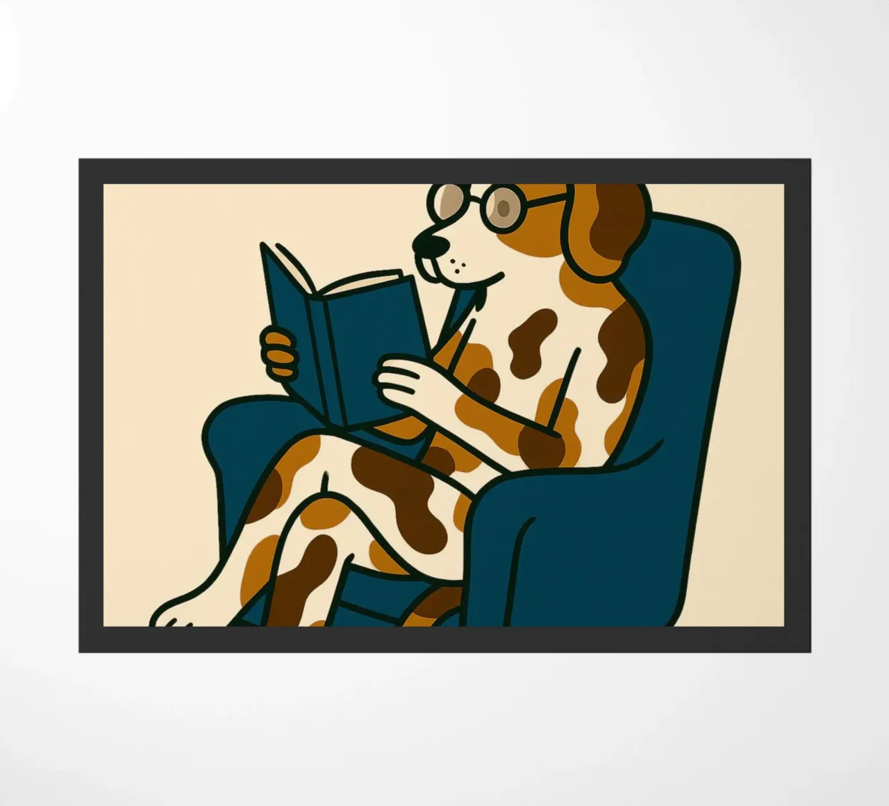 "Juste un chapitre de plus" Lecture de l'art canin paillasson de vintagepod