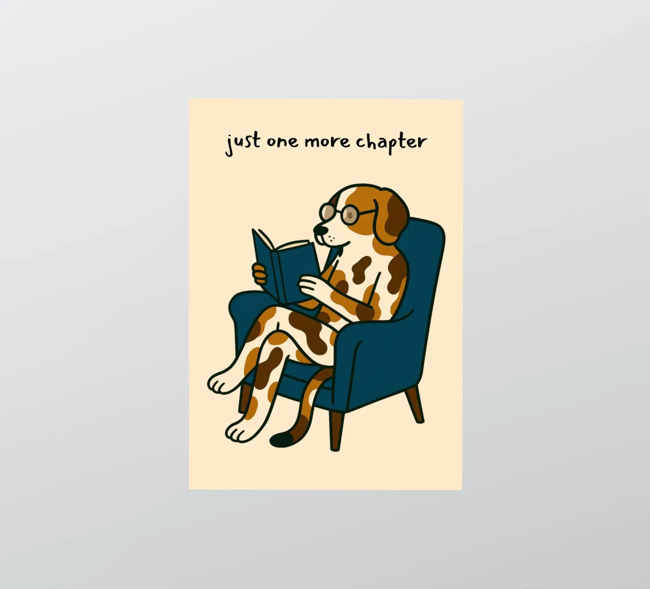 "Juste un chapitre de plus" Lecture de l'art canin autocollant de vintagepod