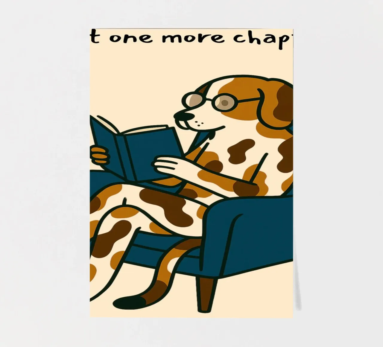 "Juste un chapitre de plus" Lecture de l'art canin planche autocollant de vintagepod